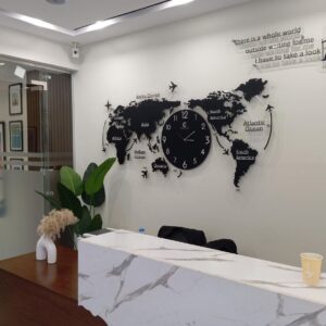 World Map Clock - CEO's Office Wallart
