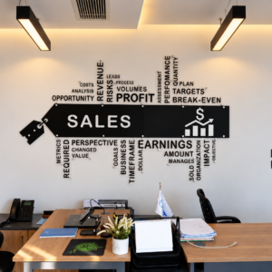 Sales office decor for sales team workspace