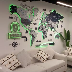 Smart Detailed World Map - Premium Office Wallart