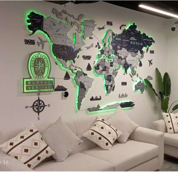 Smart Detailed World Map - Premium Office Wallart