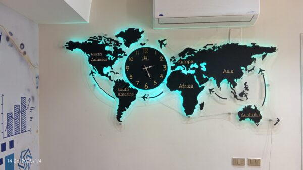 World Map Clock Wallart, Office Elegant Choice - Image 11