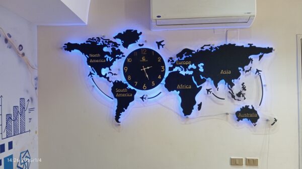 World Map Clock Wallart, Office Elegant Choice - Image 12