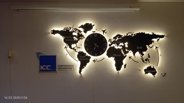 World Map Clock Wallart, Office Elegant Choice - Image 7