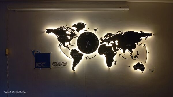 World Map Clock Wallart, Office Elegant Choice - Image 13