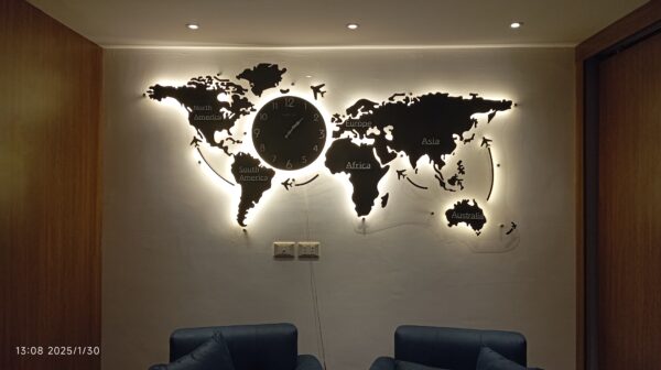World Map Clock Wallart, Office Elegant Choice - Image 10
