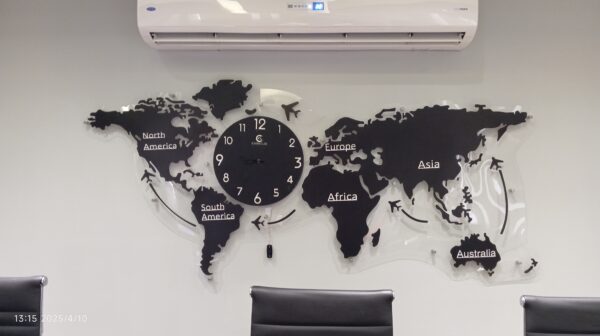 World Map Clock Wallart, Office Elegant Choice - Image 2