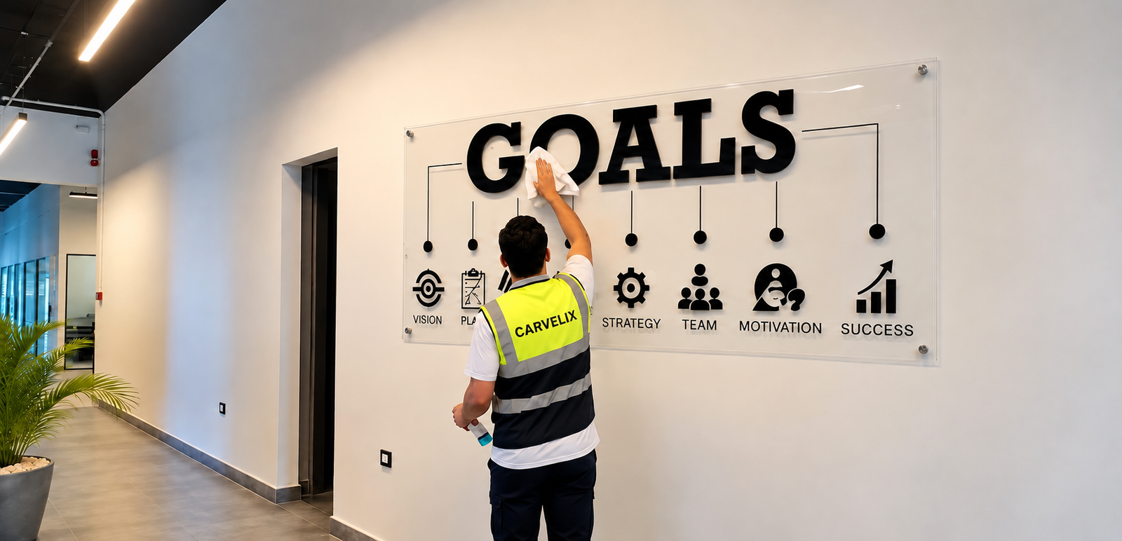 Office wall after Carvelix world map installation