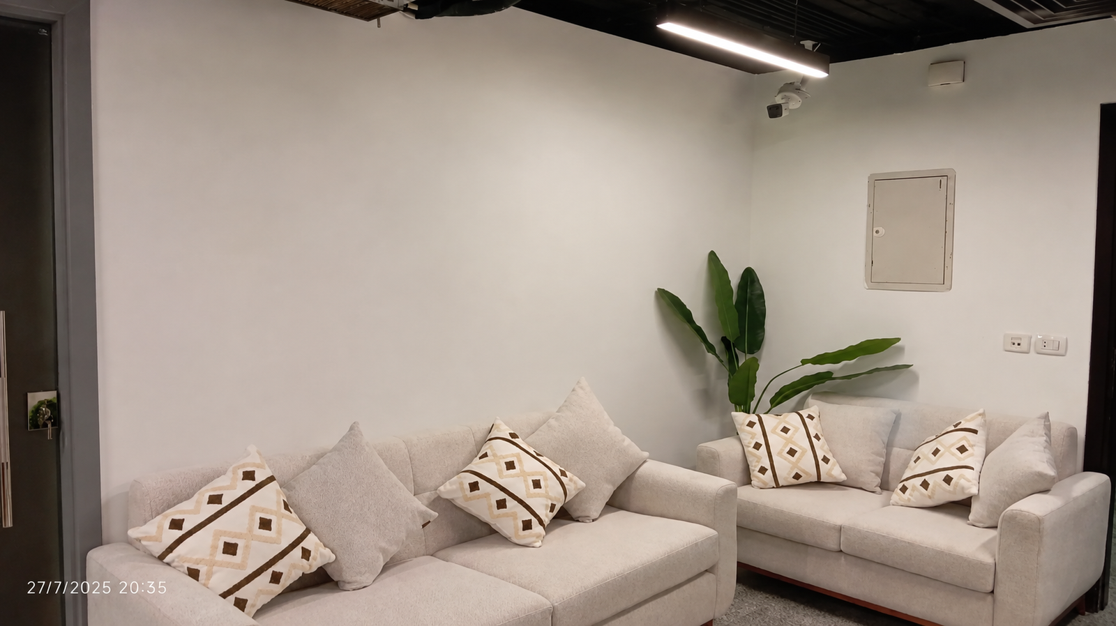 Office wall before installation