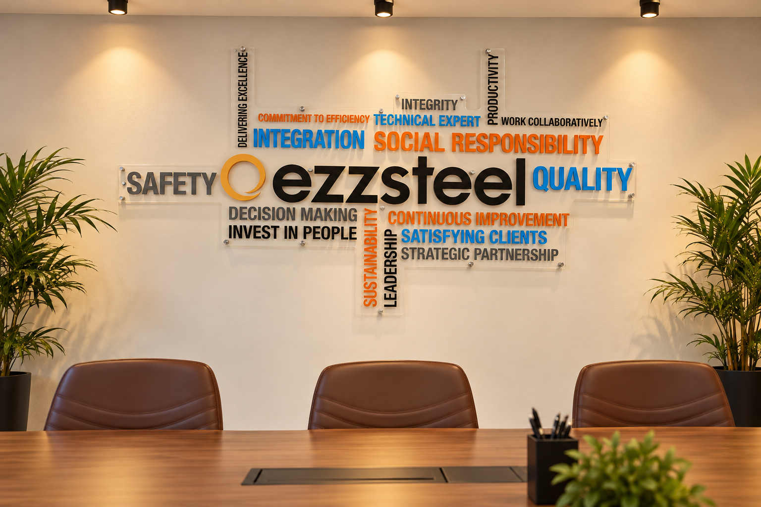 Customized corporate values wall project